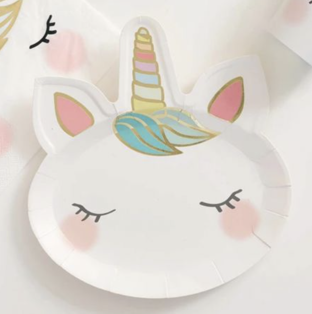 assiettes anniversaire licorne