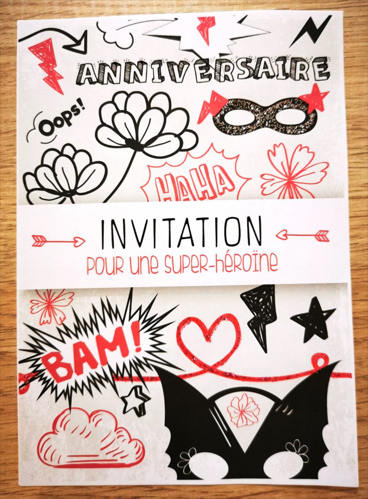 invitation fête anniveraire super héros