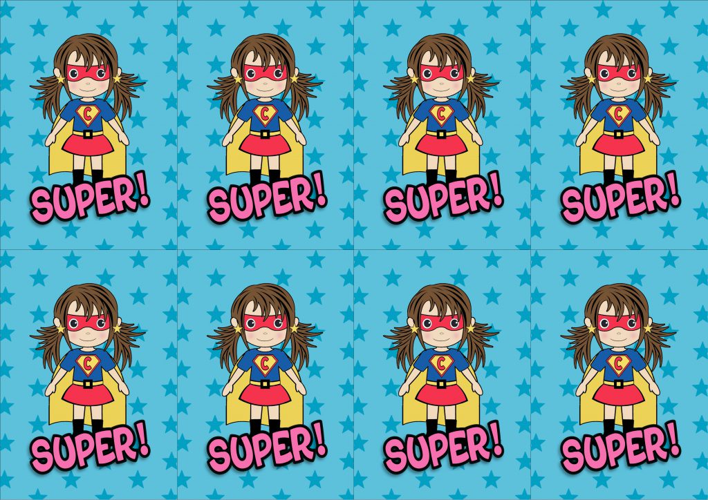 magnets anniversaire super héros fille