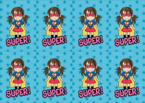 magnets anniversaire super héros fille