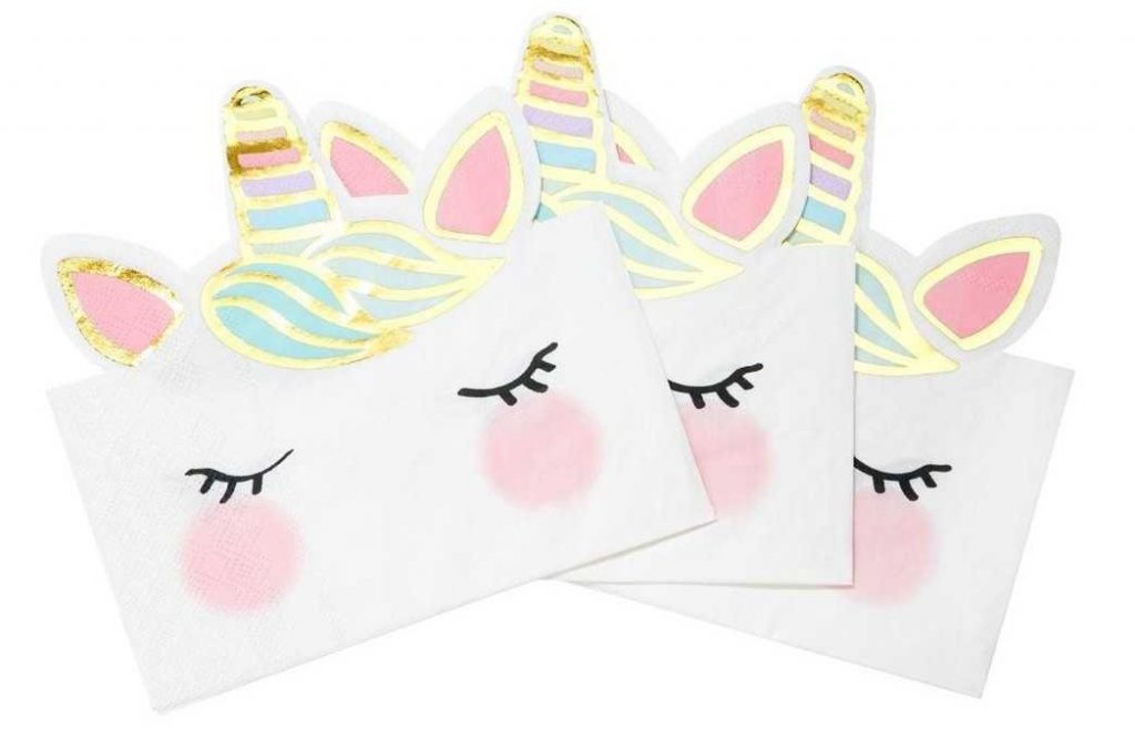 serviettes anniversaire licorne