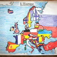 carte europe pays et drapeaux