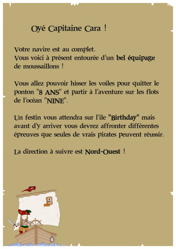 jeu chasse aux trésors anniversaire