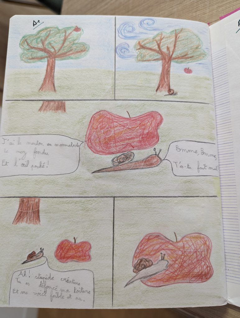 poésie la pomme et l'escargot